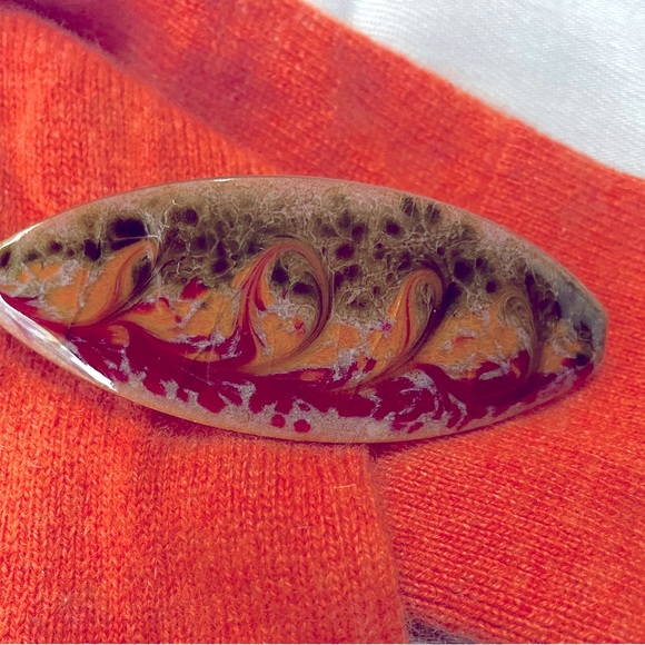 Artisan Hand Made Enameled Unique Hair Barrette - Picture 1 of 4